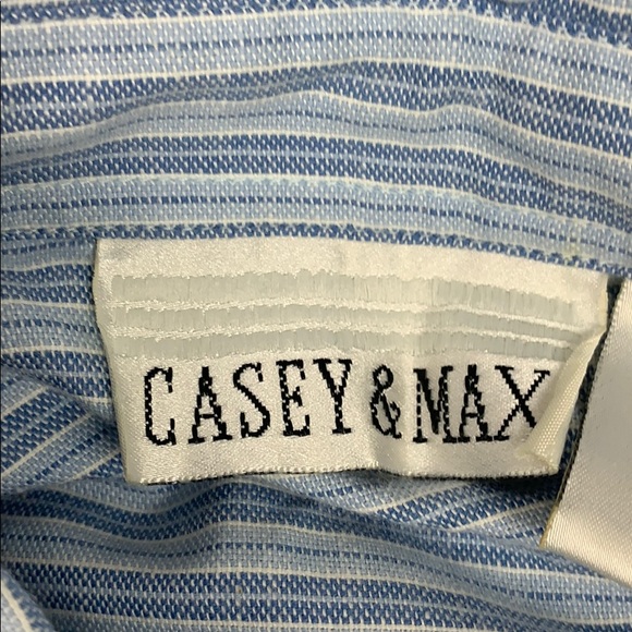 Casey & Max blue & white stripes button down W XL - Picture 8 of 11